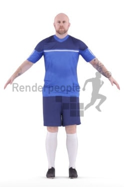Rigged 3D People model for Maya and Cinema 4D – european man in sports clothing