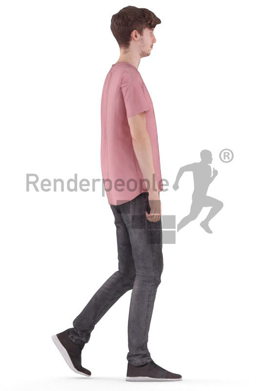 Animated 3D People model for Unreal Engine and Unity – european male in daily outfit, walking
