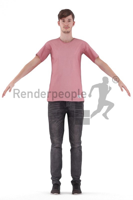 Rigged 3D People model for Maya and 3ds Max – white man in casual look