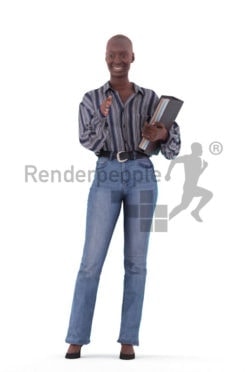 Scanned human 3D model by Renderpeople – black woman, business, communicating