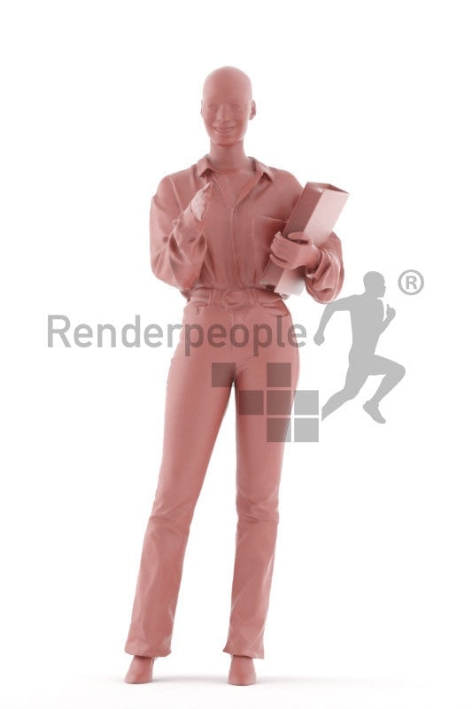 Scanned human 3D model by Renderpeople – black woman, business, communicating