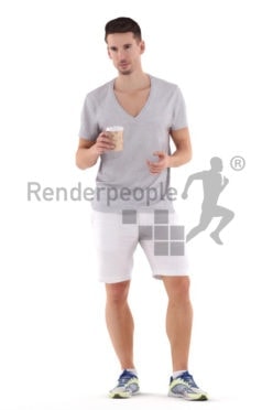 3d people casual, white 3d man standing and talking