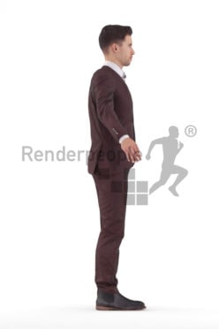 Rigged 3D People model for Maya and 3ds Max – european man in business suit