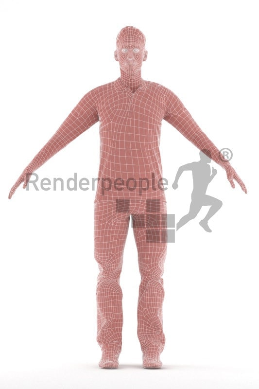 Rigged 3D People model for Maya and 3ds Max – white man, casual