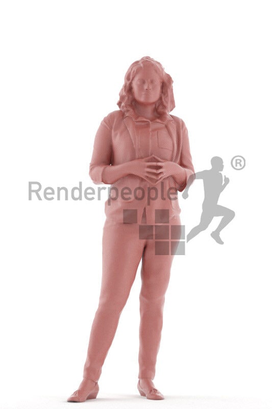 Posed 3D People model for renderings – indian woman in smart casual look