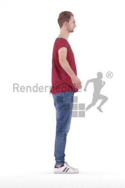 Rigged human 3D model by Renderpeople – european male in casual daily look