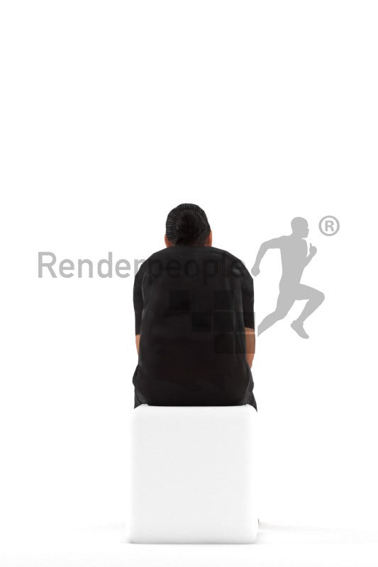 3D People model for animations – middle eastern man in streetwear, sitting