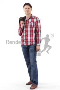 3d people casual, white 3d man standing