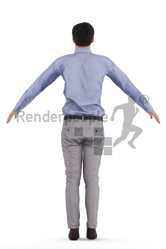 Rigged 3D People model for Maya and Cinema 4D – european man in office look