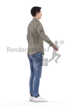 3d people casual, white 3d man rigged