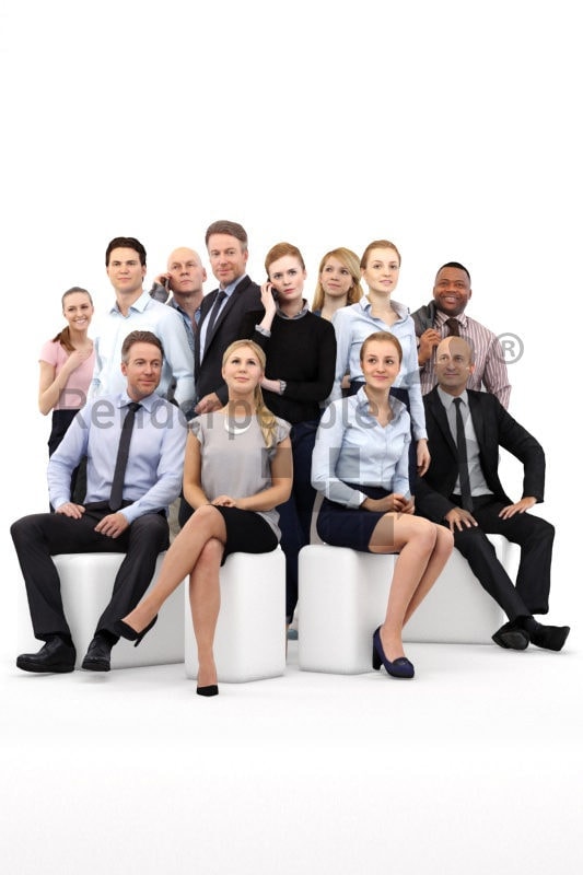 Scanned 3D People model for visualization – business bundle