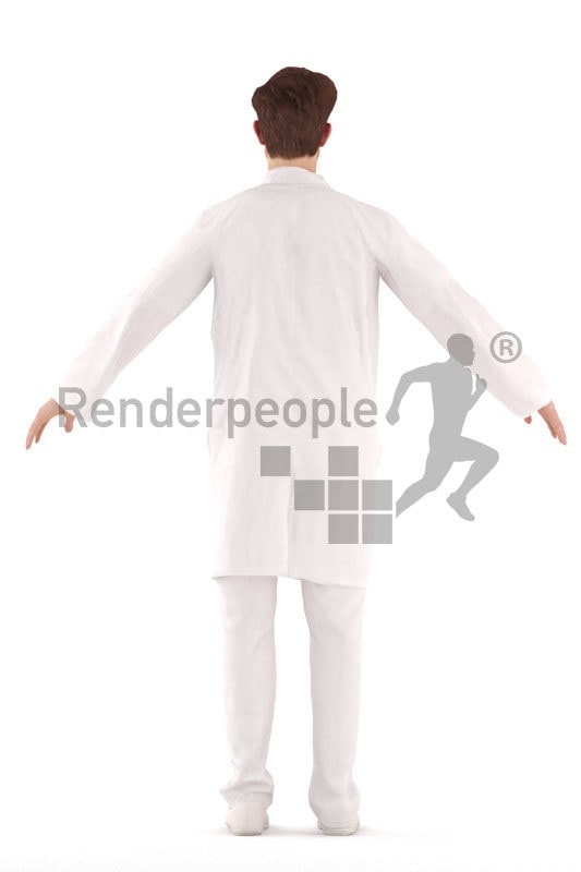 3d people healthcare, rigged man in A Pose
