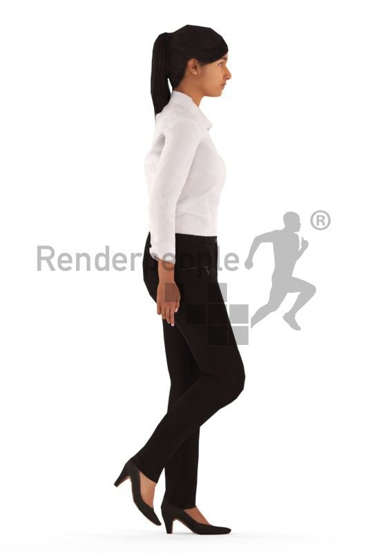 3d people business, animated woman walking