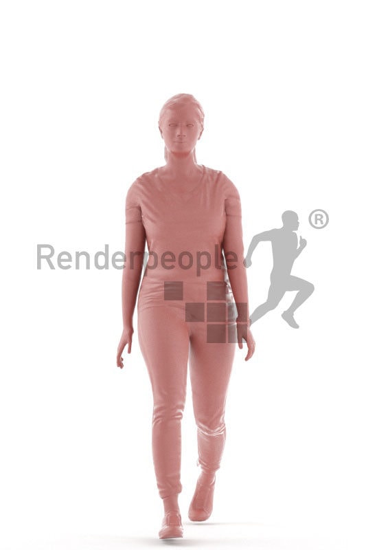 Animated 3D People model for visualization – middle eastern woman in daily clothes, walking