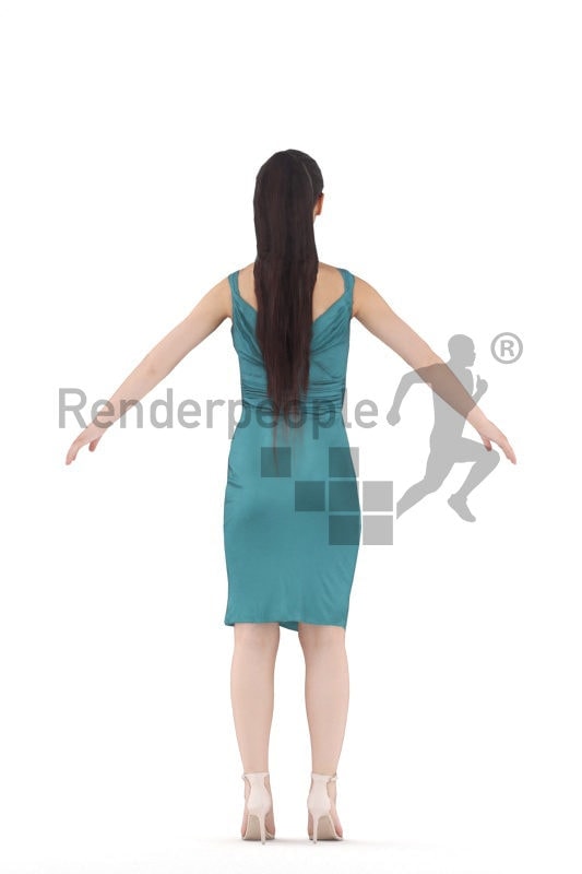 3d people event, asian woman rigged