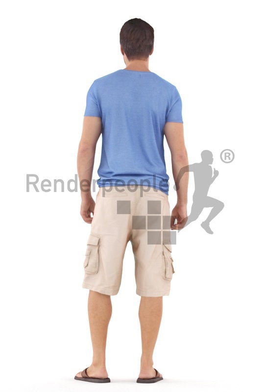 Photorealistic 3D People model by Renderpeople – white man in casual summer look, standing
