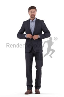 3D People model for 3ds Max and Maya – european male in business suit