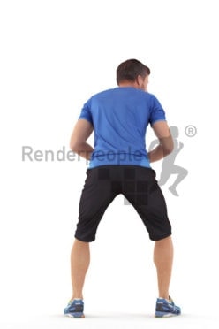 3D People model for 3ds Max and Maya – european man in sports clothing, playing basketball