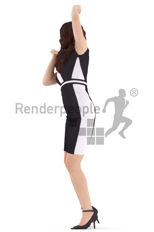 3d people event, white 3d woman standing throwing a kiss
