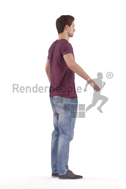 Rigged 3D People model for Maya and Cinema 4D –white man, casual look