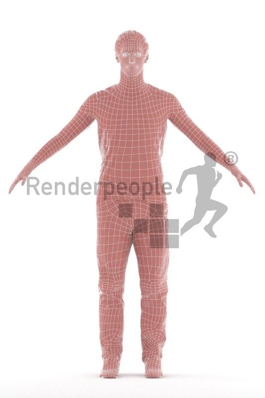 Rigged 3D People model for Maya and Cinema 4D –white man, casual look