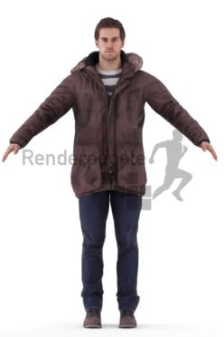 Rigged 3D People model for Maya and 3ds Max –european male, outdoor