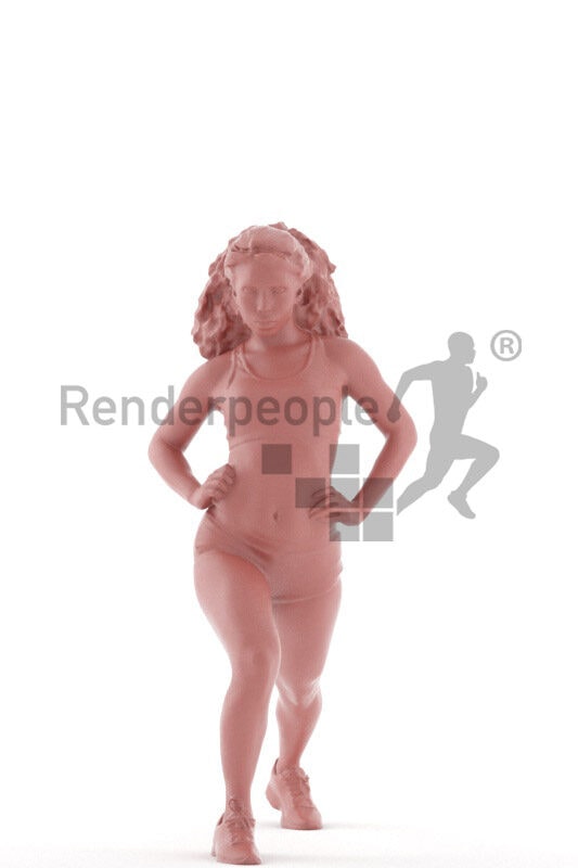3D People model for 3ds Max and Maya – young latina in leger sports outfit, doing sports