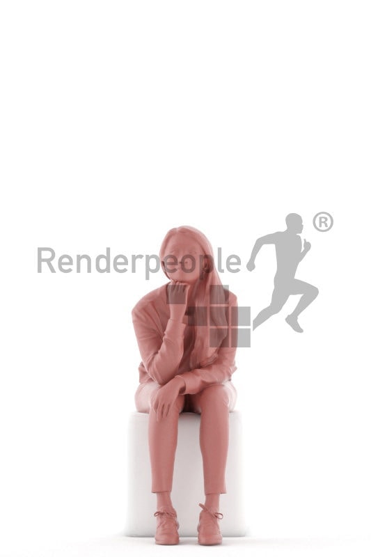3D People model for 3ds Max and Maya – asian woman
