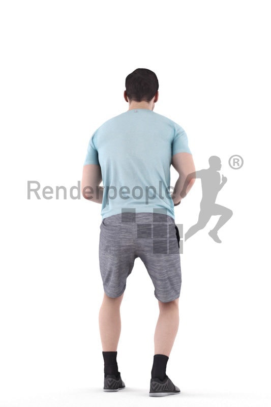 3d people sports, white 3d man standing