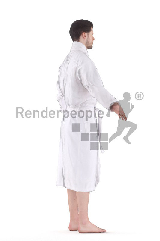 3d people spa, white 3d man rigged