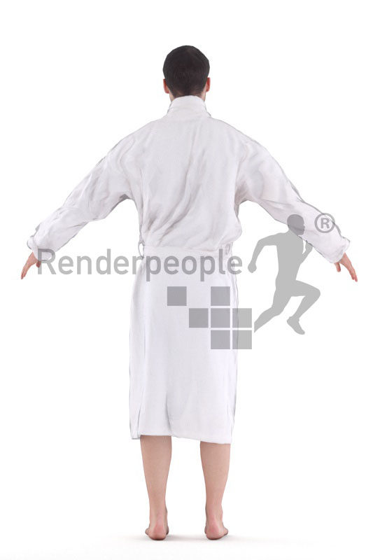3d people spa, white 3d man rigged