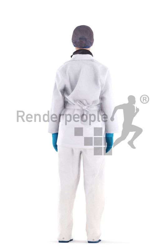 3d people healthcare, white 3d woman standing