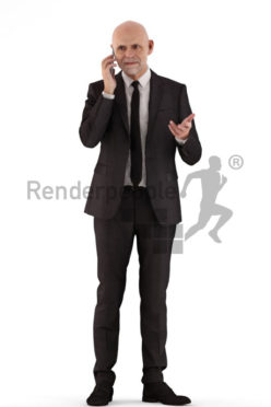 3d people business, best ager man standing and talking