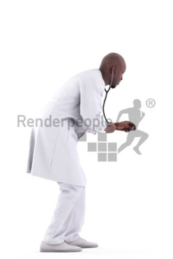3d people healthcare, black 3d man examining